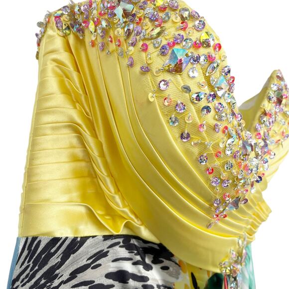 Vintage Kiss Kiss Formal Strapless Beaded Dress Size 4 Dopamine Dressing Y2K - Picture 12 of 15